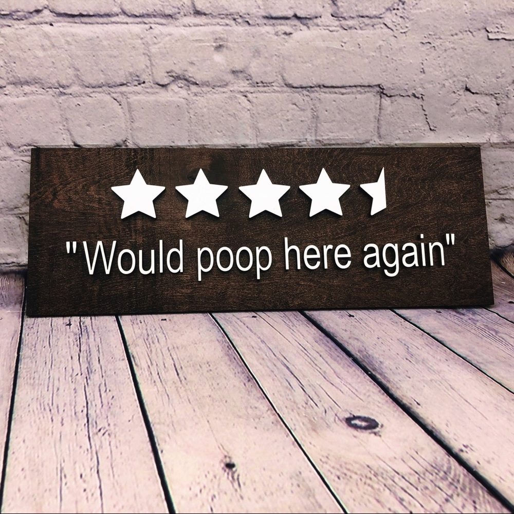 Bathroom decor wood sign